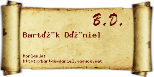 Barták Dániel névjegykártya